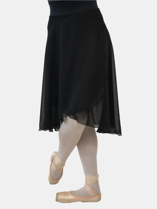 Black Wrap Long Dance Skirt MP310 for Women by Atelier della Danza MP