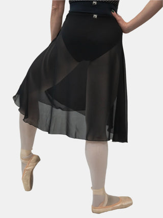 Black Wrap Long Dance Skirt MP310 for Women by Atelier della Danza MP