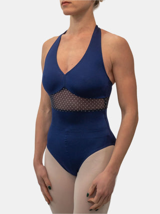 Blue Flock Dance Halter Leotard for Women by Atelier della Danza MP