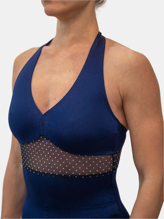 Blue Flock Dance Halter Leotard for Women by Atelier della Danza MP