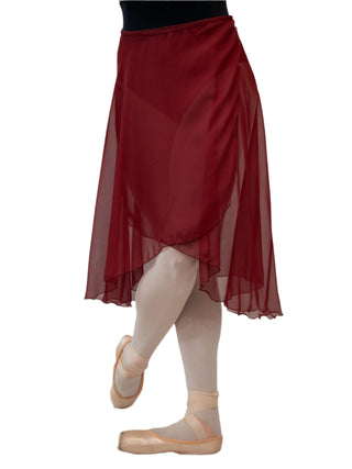 Bordeaux Chiffon Wrap Long Dance Skirt MP310 for Women by Atelier della Danza MP