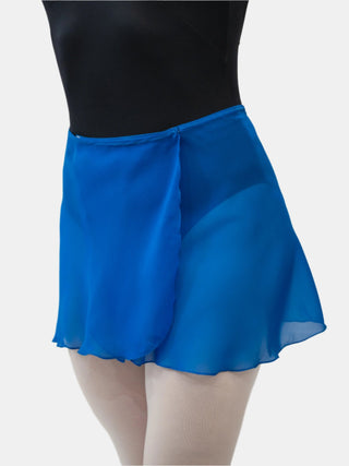 Bright Blue Chiffon Wrap Short Dance Skirt MP301 for Women by Atelier della Danza MP