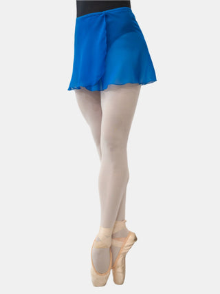 Bright Blue Chiffon Wrap Short Dance Skirt MP301 for Women by Atelier della Danza MP