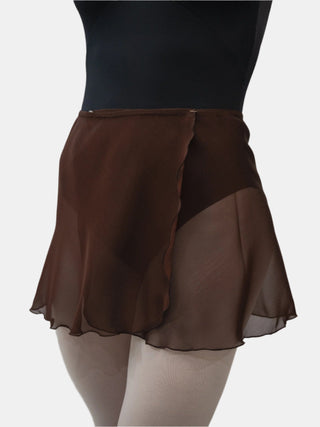 Brown Chiffon Wrap Short Dance Skirt MP301 for Women by Atelier della Danza MP