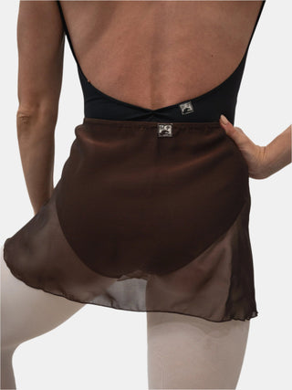 Brown Chiffon Wrap Short Dance Skirt MP301 for Women by Atelier della Danza MP