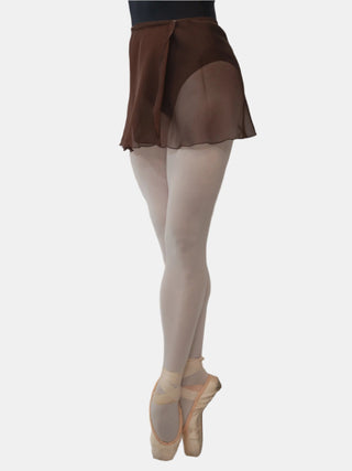 Brown Chiffon Wrap Short Dance Skirt MP301 for Women by Atelier della Danza MP