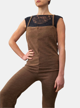 Brown Warm-up Dance Overalls for Women and Men Atelier della Danza MP