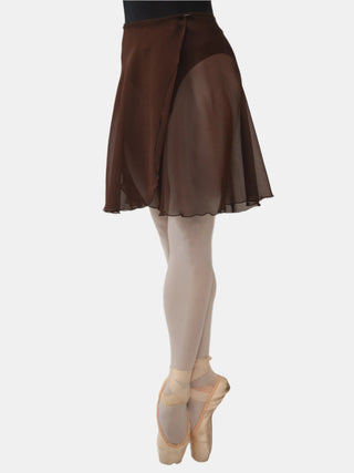 Brown Chiffon Wrap Long Dance Skirt MP339 for Women by Atelier della Danza MP