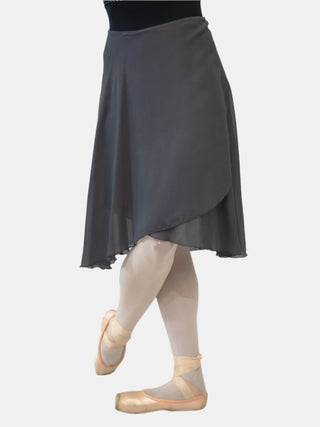 Gray Wrap Long Dance Skirt MP310 for Women by Atelier della Danza MP