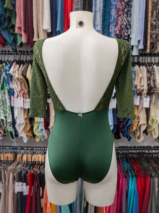 Green Lace Dance 3/4 Sleeve Leotard for Women by Atelier della Danza MP