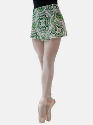 Green Maiolica Wrap Short Dance Skirt MP302 for Women by Atelier della Danza MP