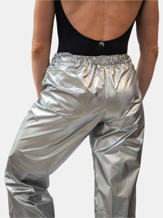 Laminate Silver Warm-up Dance Trash Bag Pants MP5003 for Women and Men by Atelier della Danza MP