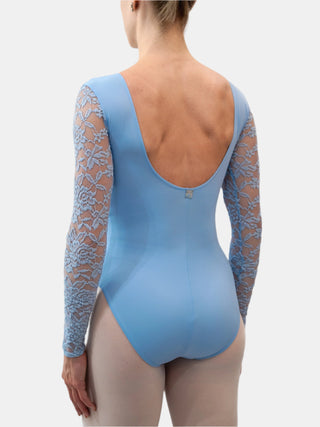 Light Blue Lace Dance Long Sleeve Leotard MP617 for Women by Atelier della Danza MP