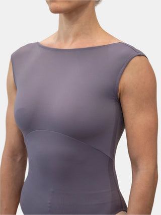 Mauve Boat Neck Dance Tank Leotard for Women by Atelier della Danza MP