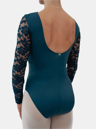 Petrol Lace Dance Long Sleeve Leotard MP617 for Women by Atelier della Danza MP