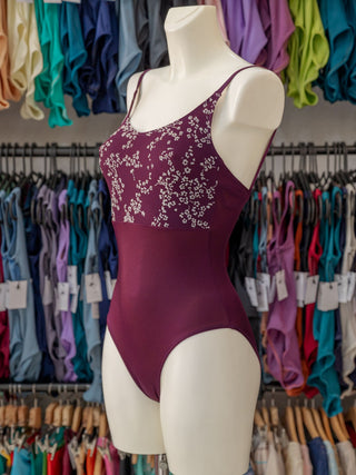 Plum Flock Dance Spaghetti Straps Leotard for Women by Atelier della Danza MP