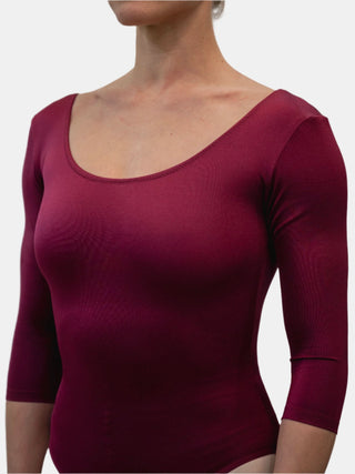 Red-purple Dance 3/4 Sleeve Leotard for Women by Atelier della Danza MP