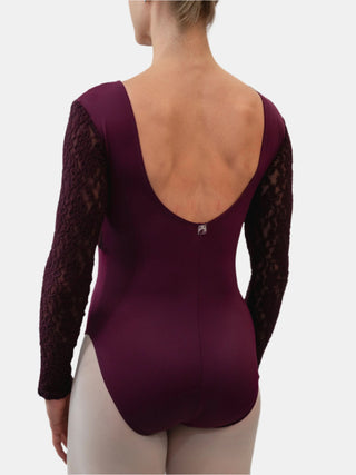 Red-purple Lace Dance Long Sleeve Leotard MP617 for Women by Atelier della Danza MP