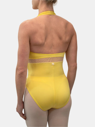 Yellow Flock Dance Halter Leotard for Women by Atelier della Danza MP