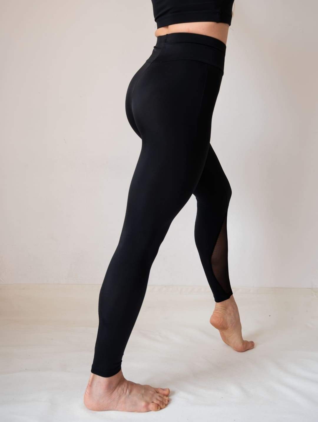 Black Mesh Legging Women Yoga Mesh Fitness Legging With Pocket
